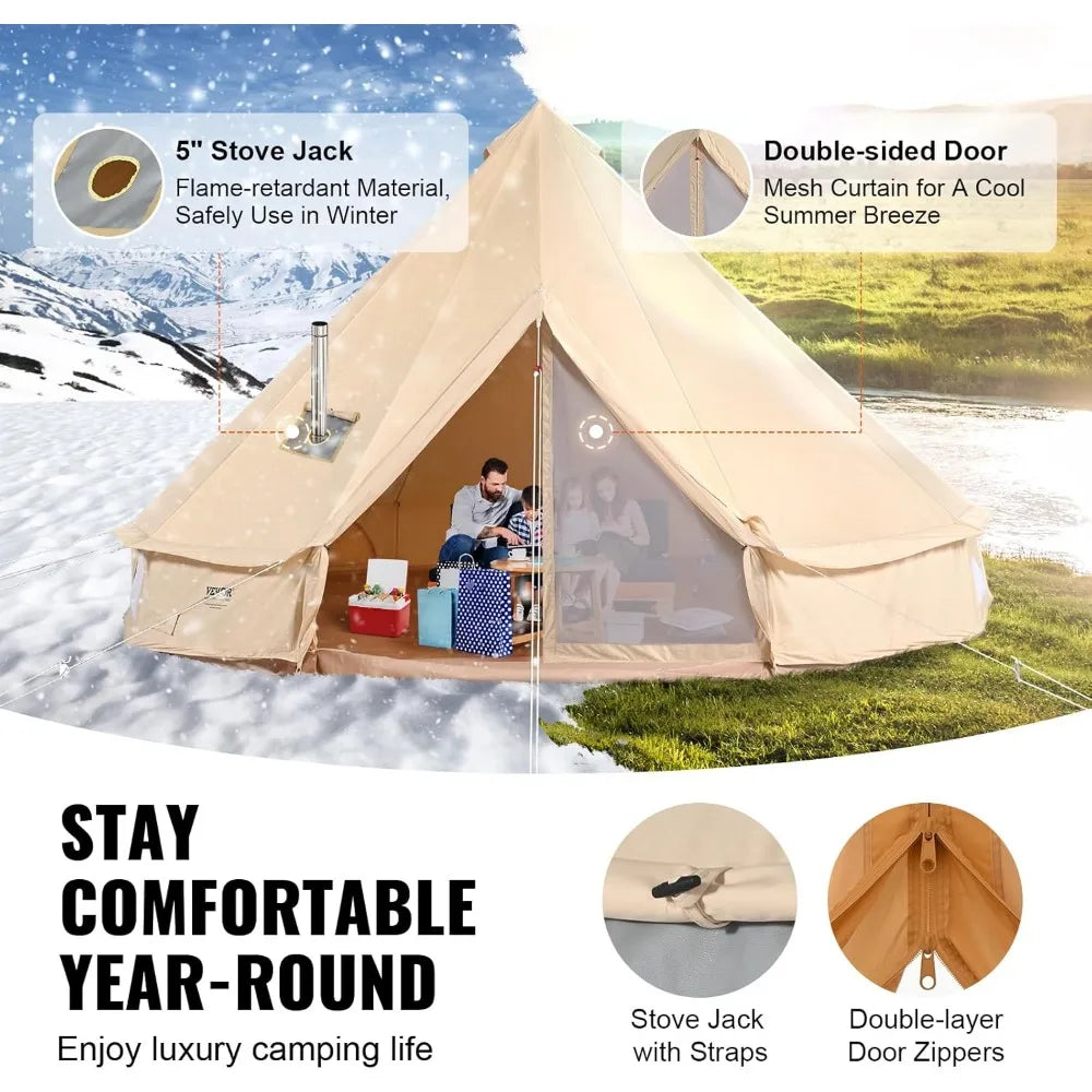 Canvas Tent for Camping with Stove Jack