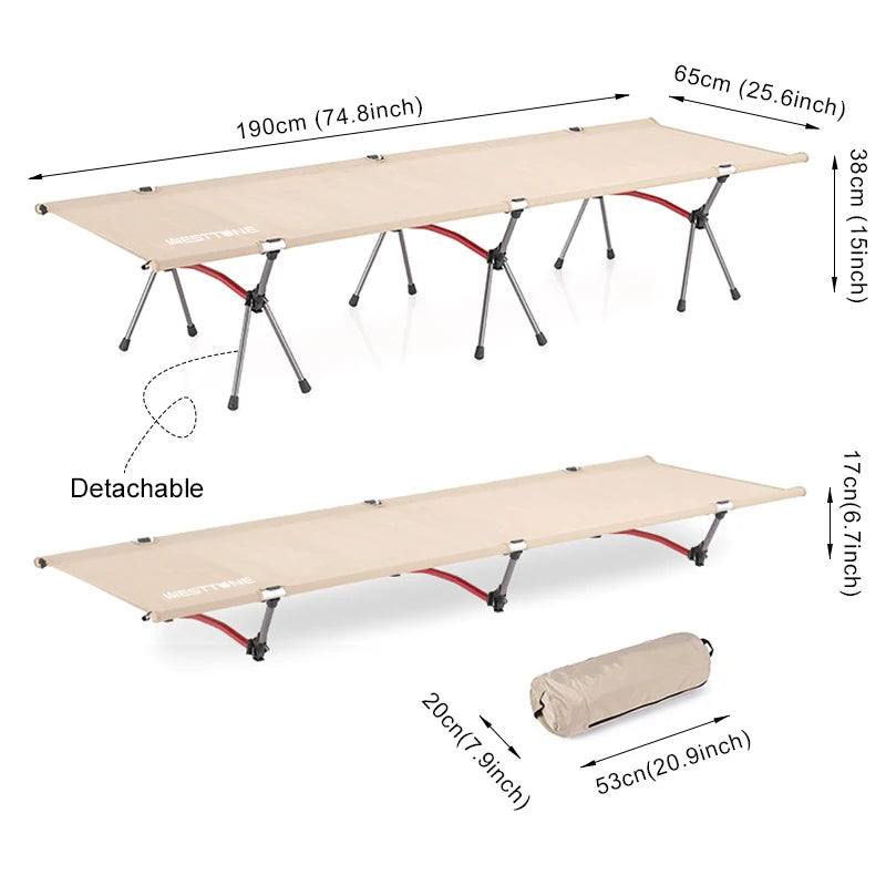 Camping Cot with Leg Extenders