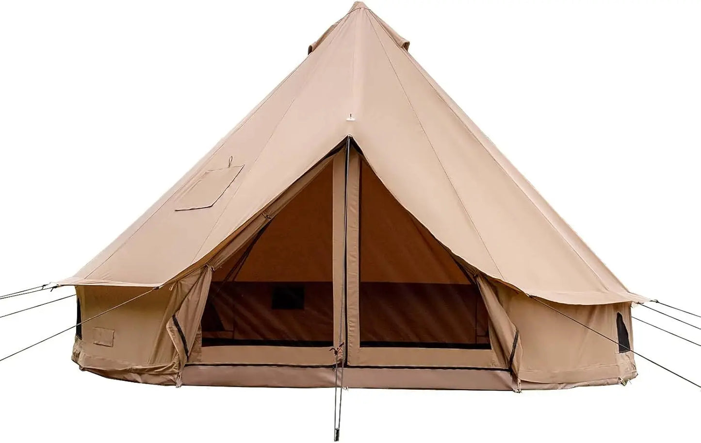 Cotton canvas bell tent with stove jack for family camping