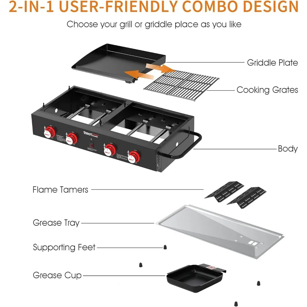 4-Burner  Grill & Griddle Combo,