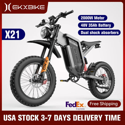 Electric Bike 2000W 48V35AH 55km/h  Electric Motorcycles 20“*4.0 Off Road