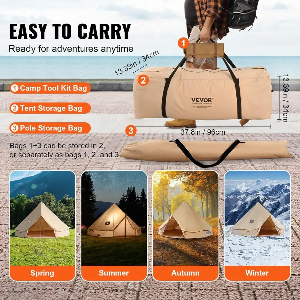 Canvas Tent for Camping with Stove Jack