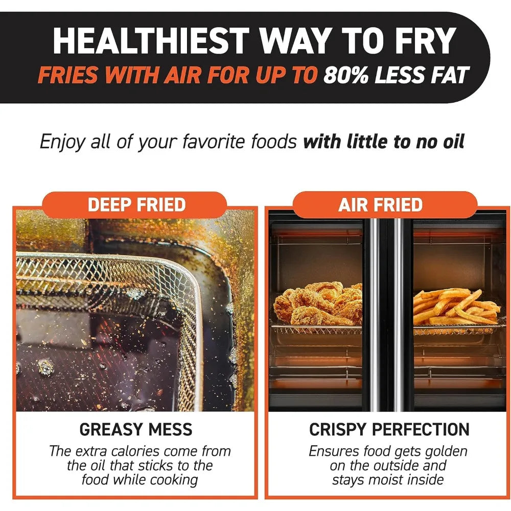 Toaster Oven Air Fryer Combo  1700W french door digital air fryer oven