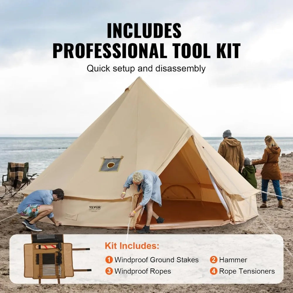 Canvas Tent for Camping with Stove Jack