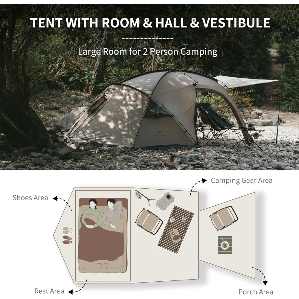 Tent with Stove Jack, 4 Season Tent, 1/2/4/6 Person