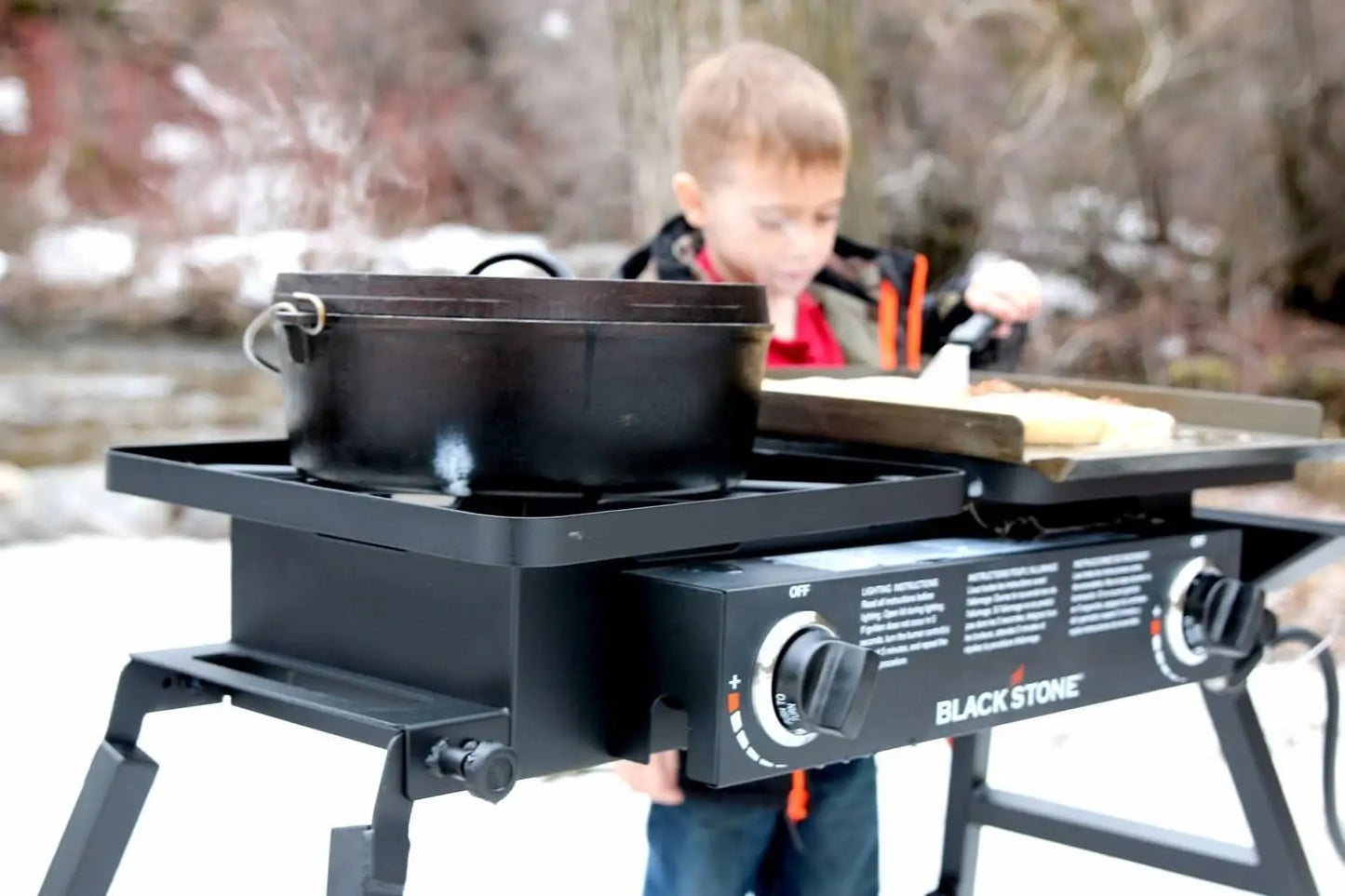 Steel 2 Burner Portable Gas Grill and Griddle Combo Total 35,000 BTUs