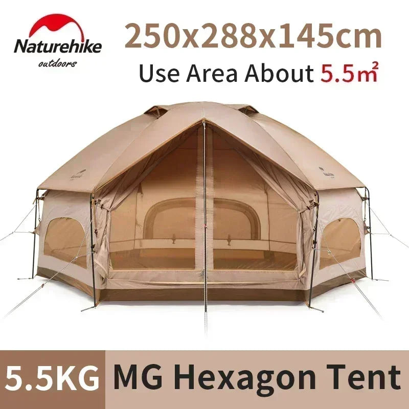 Hexagon Camping Outdoor 4 PersonDome House Prefabricated Waterproof 5.5㎡