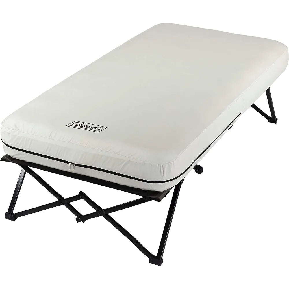 Camping Cot, Air Mattress, & Pump Combo