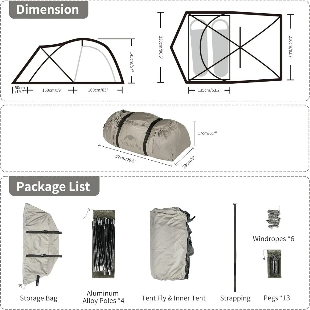 Tent with Stove Jack, 4 Season Tent, 1/2/4/6 Person