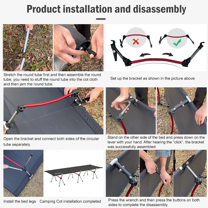 Camping Cot with Leg Extenders