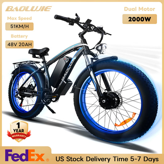 2000W Electric Bike with 26"×4"Fat Tire Ebike for Adults 35MPH