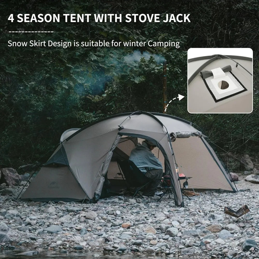 Tent with Stove Jack, 4 Season Tent, 1/2/4/6 Person