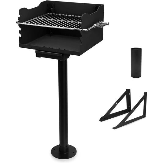 Park-Style, Heavy Duty Steel Outdoor BBQ Park Grill