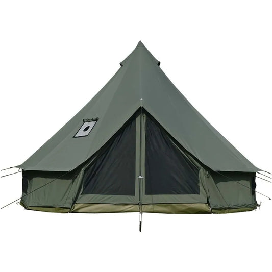 Cotton canvas bell tent with stove jack for family camping