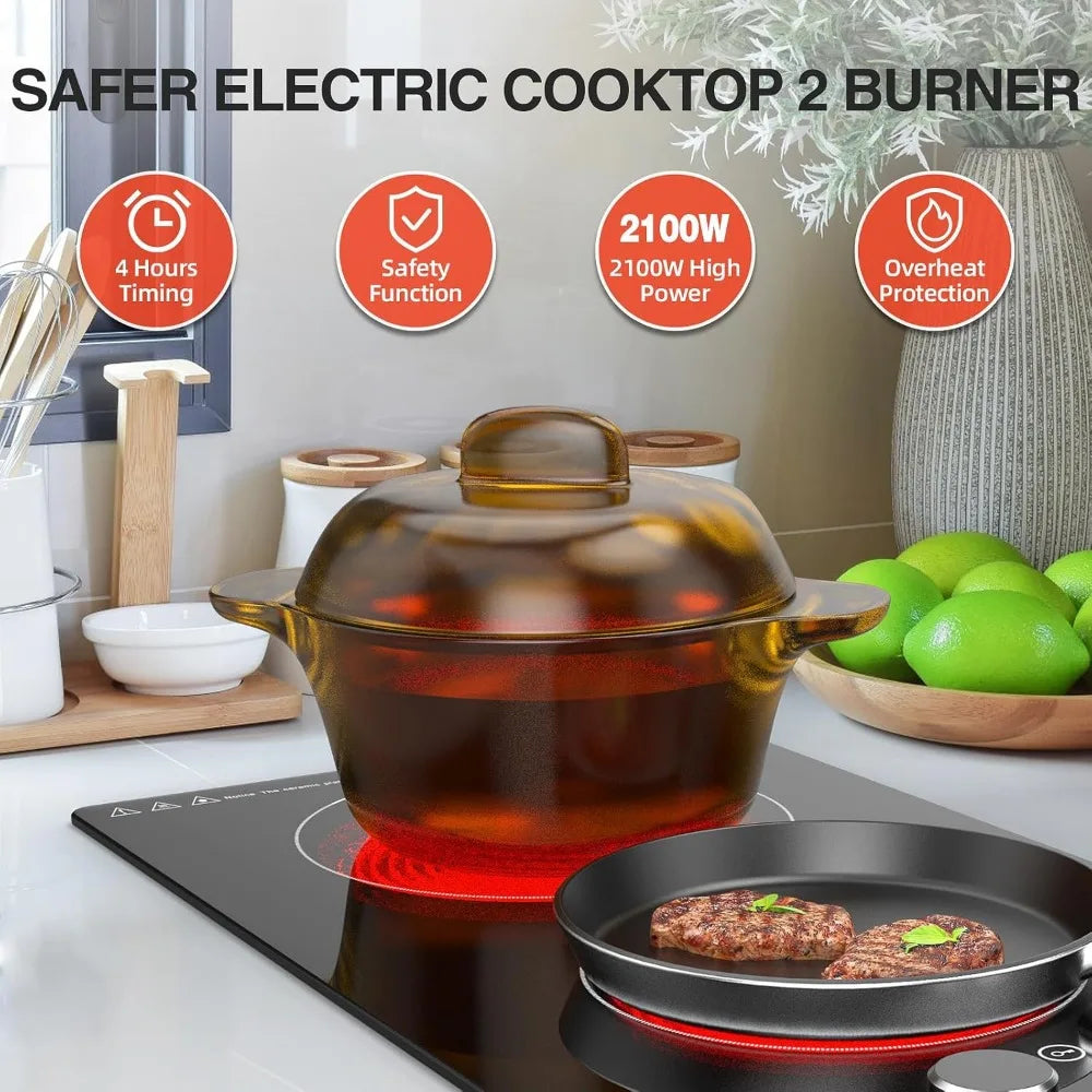 110v Electric Cooktop 2 Burners