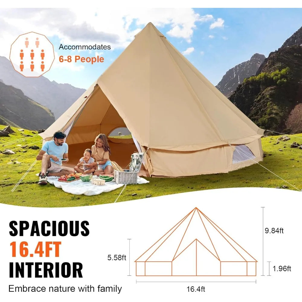 Canvas Tent for Camping with Stove Jack